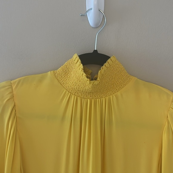 Alice and Olivia Karena Mini Babydoll Dress Golden Rod Sz 8 NWOT Party Yellow - Picture 8 of 15